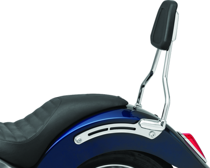Kuryakyn Sissy Bar for Indian Scout with chrome finish, sturdy steel backrest and cushioned pad for rider comfort