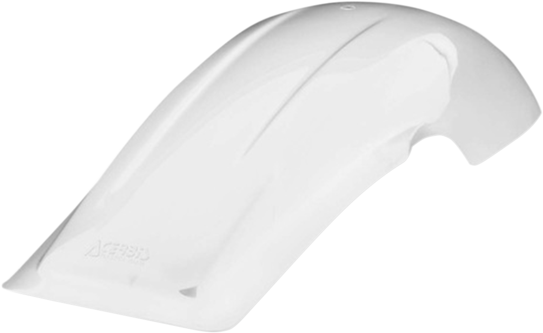 White ACERBIS Nost rear fender for bikes, made of durable body material, designed for motorcycle protection and style.