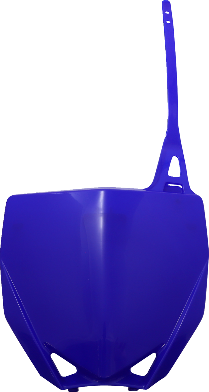 Blue ACERBIS front number plate mounted on a vehicle body, featuring the brand's distinctive design and clean finish.