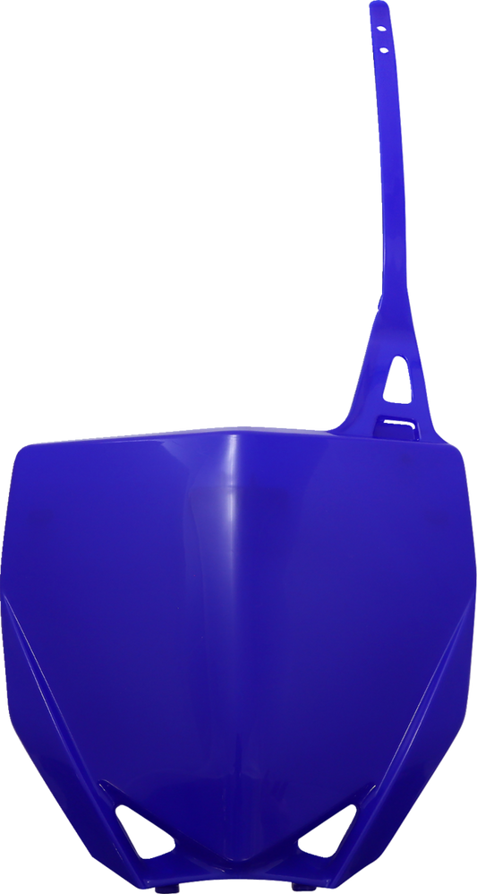 Blue ACERBIS front number plate mounted on a vehicle body, featuring the brand's distinctive design and clean finish.