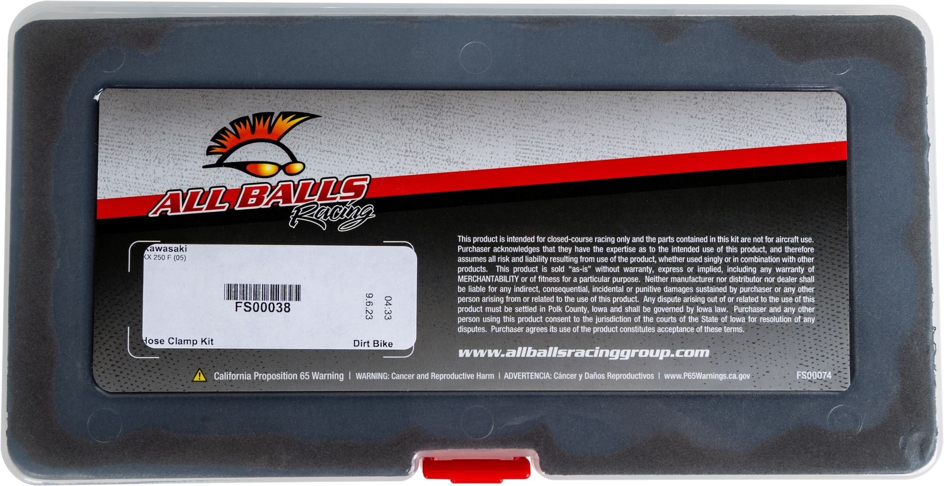 ALL BALLS Fuel Line Clamp Kit FS00038 for automotive fuel systems, OEM-quality replacement, includes multiple clamps for fuel line connections