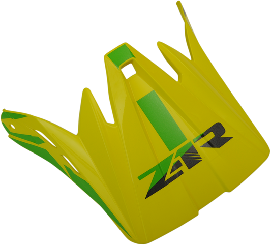 Z1R Child Rise Visor Kit in hi-vis yellow and green, includes high-visibility yellow-green visor for motorcycle safety.