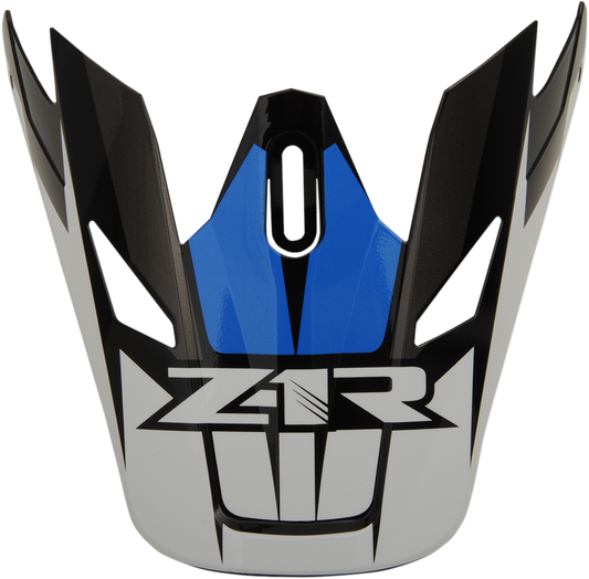 Z1R Rise Visor Kit in Ascend Blue for Z1R Rise helmets, featuring clear plastic visor with blue tint and attached mounting hardware.
