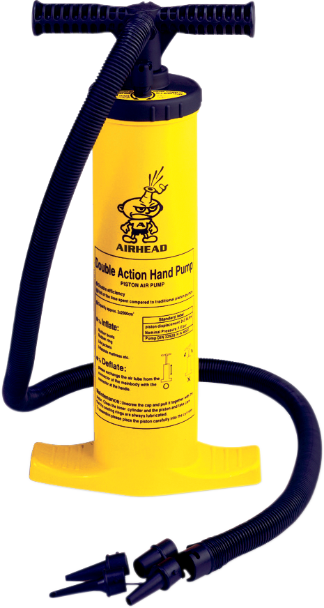 Bill's Exhausts Airhead Sports Group hand water pump, compact and portable for inflating water sports equipment.