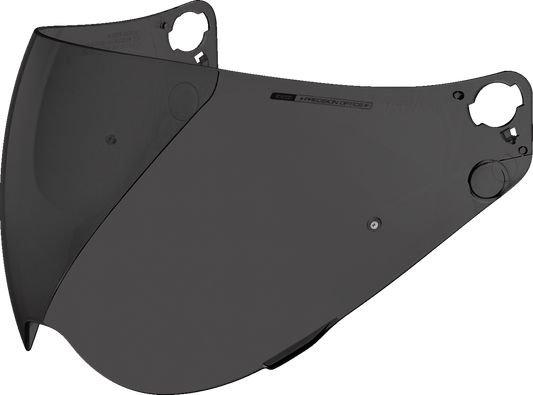 Dark smoke Pinlock-ready helmet shield for ICON Variant Pro™ helmets, designed for motorcycle riding visibility and protection.
