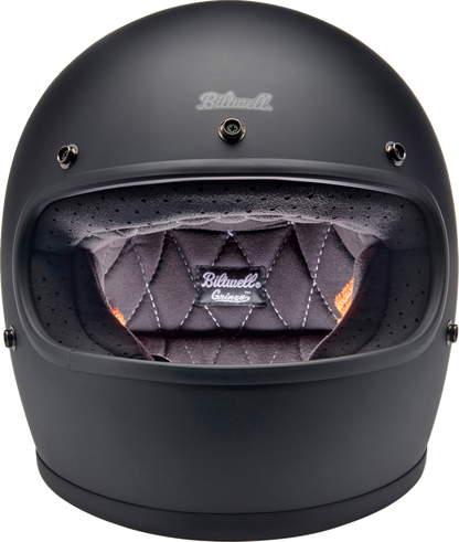 BILTWELL Gringo S helmet in flat black, size XL, with smooth rounded design and adjustable strap, safety helmet for motorcycle riding.