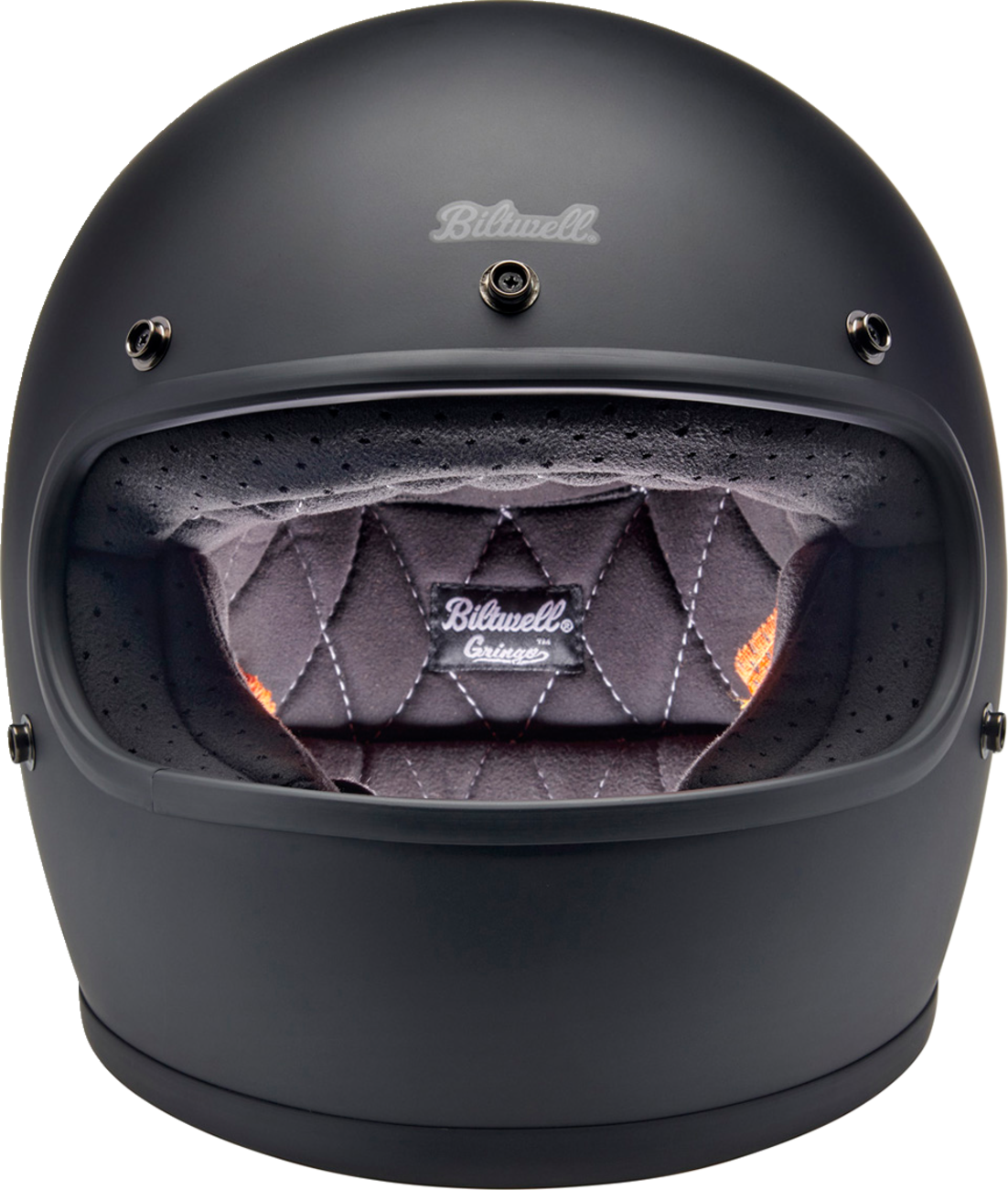 BILTWEEL Gringo S helmet in flat black, small size, featuring a sleek motorcycle helmet design with matte finish.
