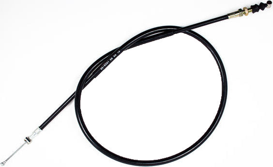 Motion Pro black vinyl clutch cable with chrome fittings and longitudinally-wound housing, designed for motorcycle clutch systems.