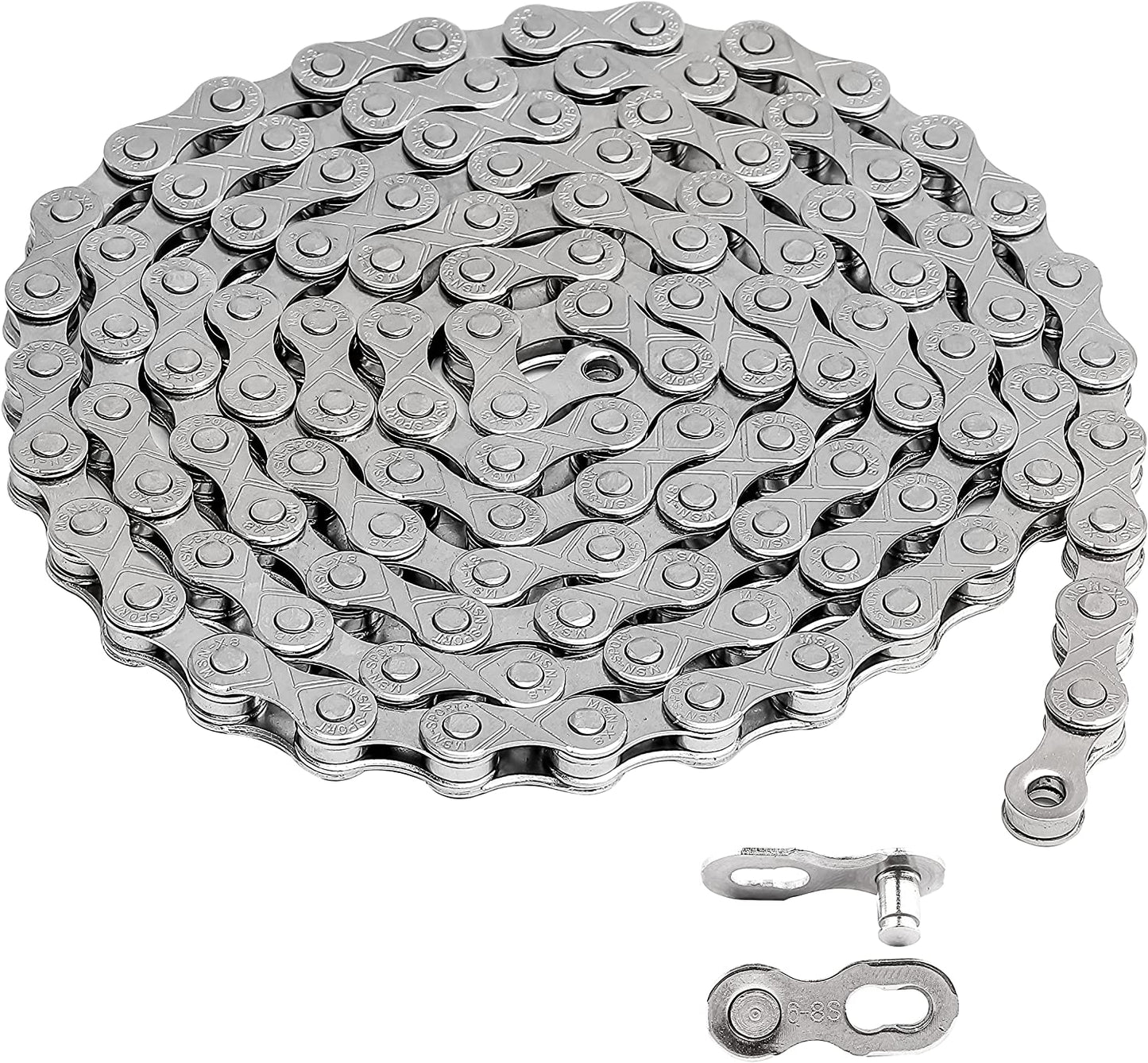 Hycline bicycle chain for 6/7/8-speed bikes, 1/2x3/32 inch, 116 links, durable metal bike chain for cycling.