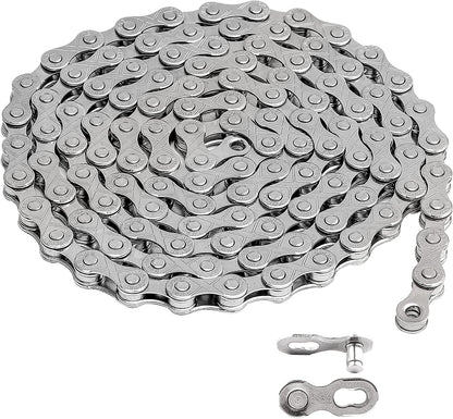 Hycline bicycle chain for 6/7/8-speed bikes, 1/2x3/32 inch, 116 links, durable metal bike chain for cycling.