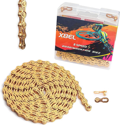 Hycline bicycle chain for 6/7/8-speed bikes, 1/2x3/32 inch, 116 links, durable steel bike chain for smooth riding.