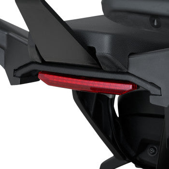 Red lens rear light for Ryker by Bill's Exhausts, chrome finish, designed for motorcycle safety and visibility.