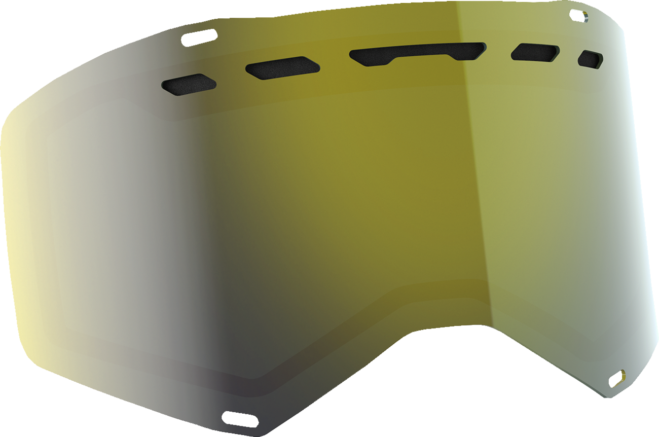Yellow chrome Scott Prospect/Fury snow lens with ACS dual lens system for snow sports, designed for optimal visibility.