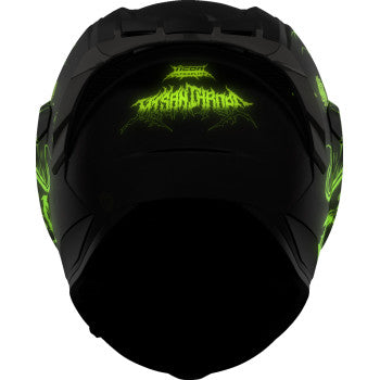 ICON Ultraflite Misanthrope helmet in black with MIPS® technology, shown in 3XL size, featuring aerodynamic design and secure straps.