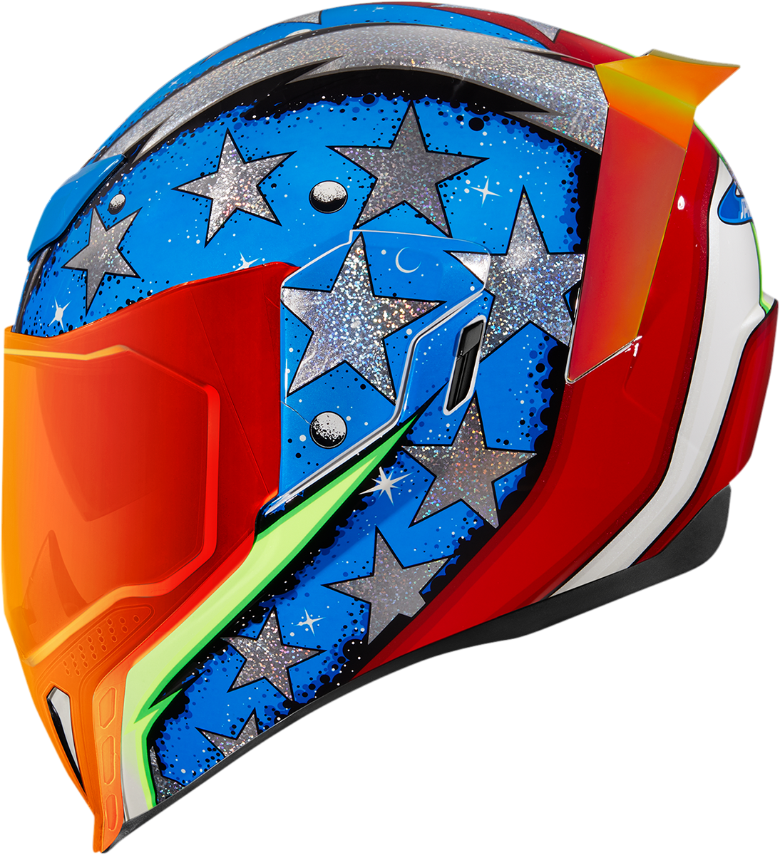 Bill's Exhausts ICON Airflite™ Helmet SF Glory large helmet with sleek design and secure strap.