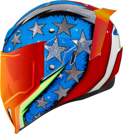 Bill's Exhausts ICON Airflite™ Helmet SF Glory large helmet with sleek design and secure strap.