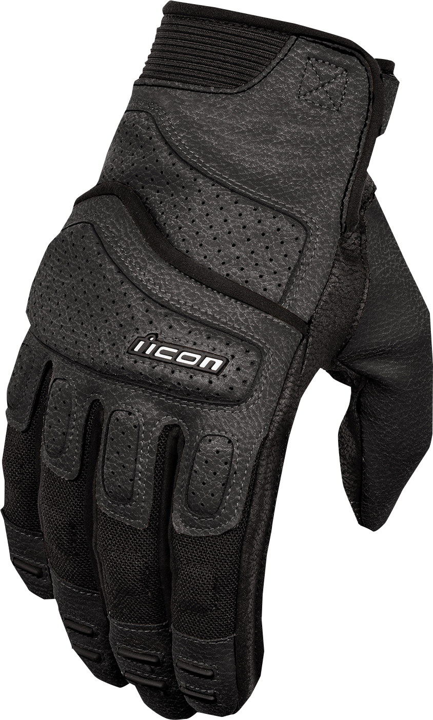 Black ICON Superduty3™ gloves in small size, showing durable fabric and reinforced palms for protection and grip.