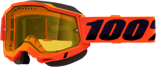 100% Accuri 2 Snow Goggles - Neon Orange - Yellow 50021-00004 - Howling Moto