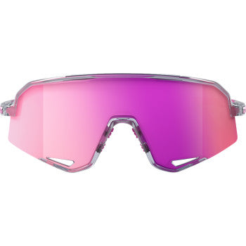 Bill's Exhausts 100% Slendale sunglasses with translucent gray purple frames and tinted lenses, stylish and protective eyewear.