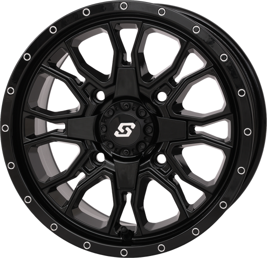 Sedona Fusion DD Wheel 14x7 in gloss black with 5+2 offset, for 4/137 and 4/156 bolt patterns, showing the wheel's design.