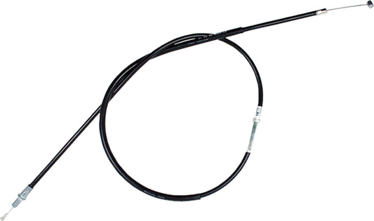 Black vinyl clutch cable by MOTION PRO, part 03-0002, with visible cable and fittings suitable for motorcycle clutch systems.