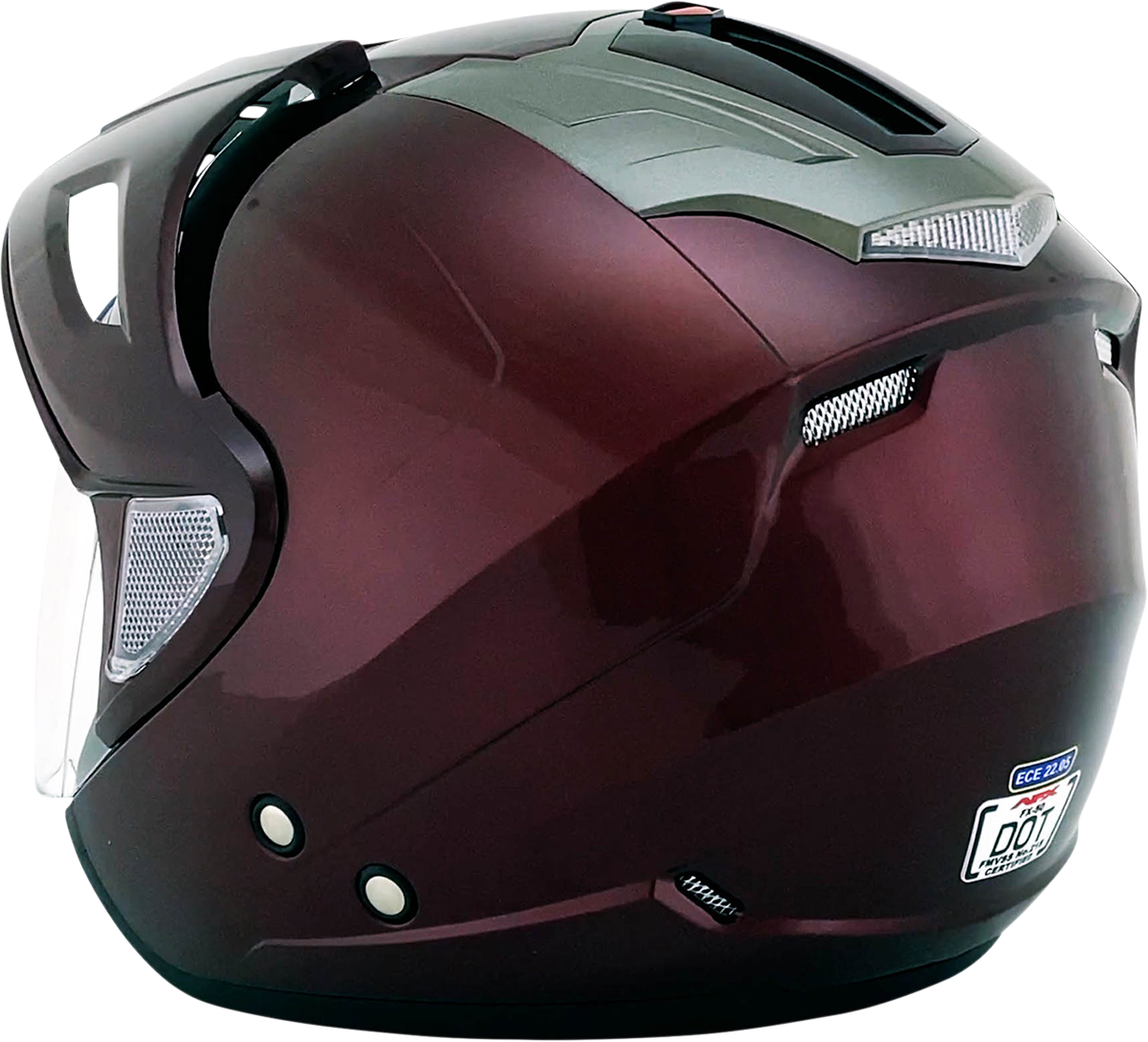 Bill's Exhausts AFX FX-50 helmet in wine color, XS size, featuring sleek design and secure fit for motorcycle riding.