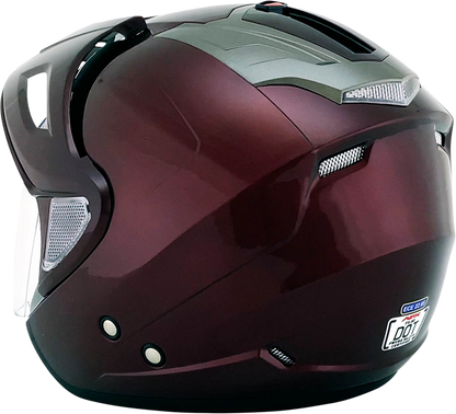Bill's Exhausts AFX FX-50 helmet in wine color, XS size, featuring sleek design and secure fit for motorcycle riding.