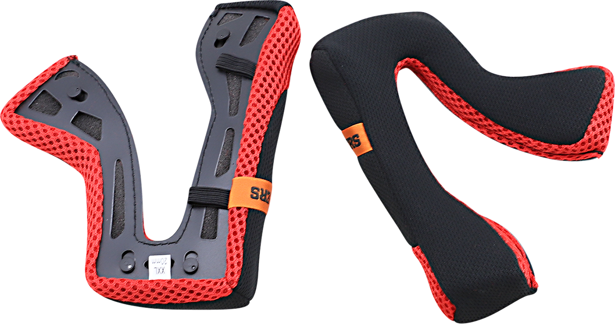 Gray ALPINESTARS SM5 cheek pads for motorcycle helmets, 2XL size, shown in close-up view.