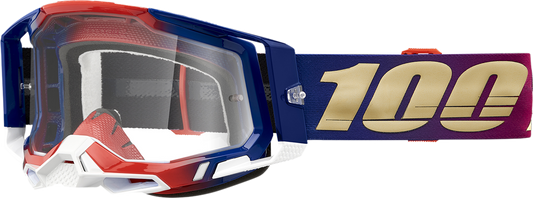 100% Racecraft 2 Goggles - United - Clear 50009-00009 - Howling Moto