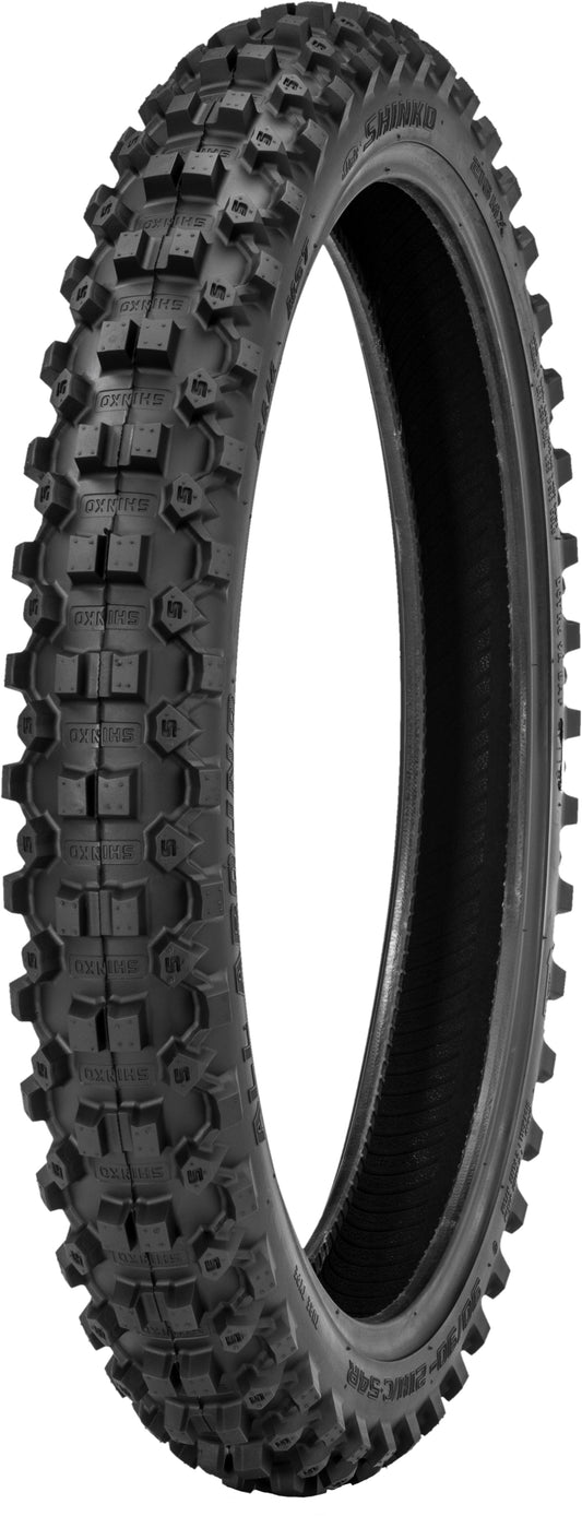 Shinko 216MX Series front off-road motorcycle tire 80/100-21 with FIM and DOT approval, rugged tread pattern for off-road riding