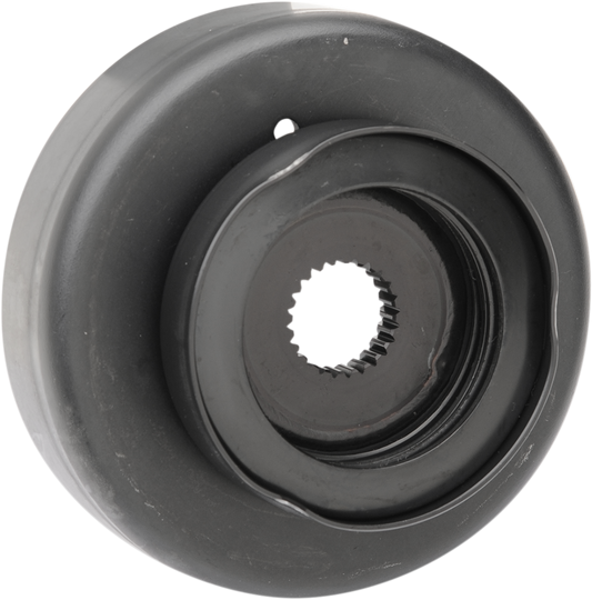 Drag Specialties alternator rotor for Harley Davidson motorcycles, showing the metal component with mounting points and electrical connections.