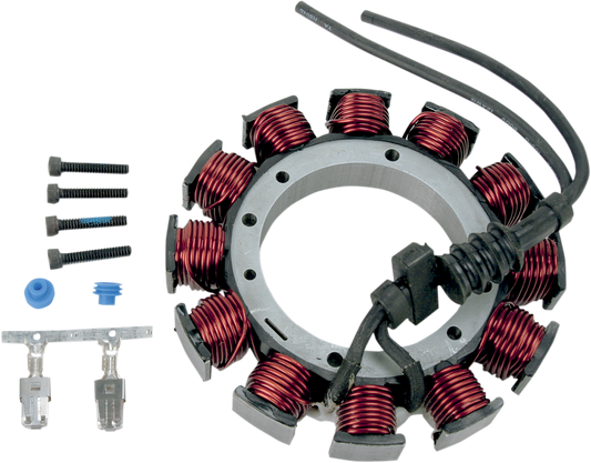 DRAG SPECIALTIES stator for 1999-2003 Harley FX motorcycle, showing electrical component with wiring and mounting points