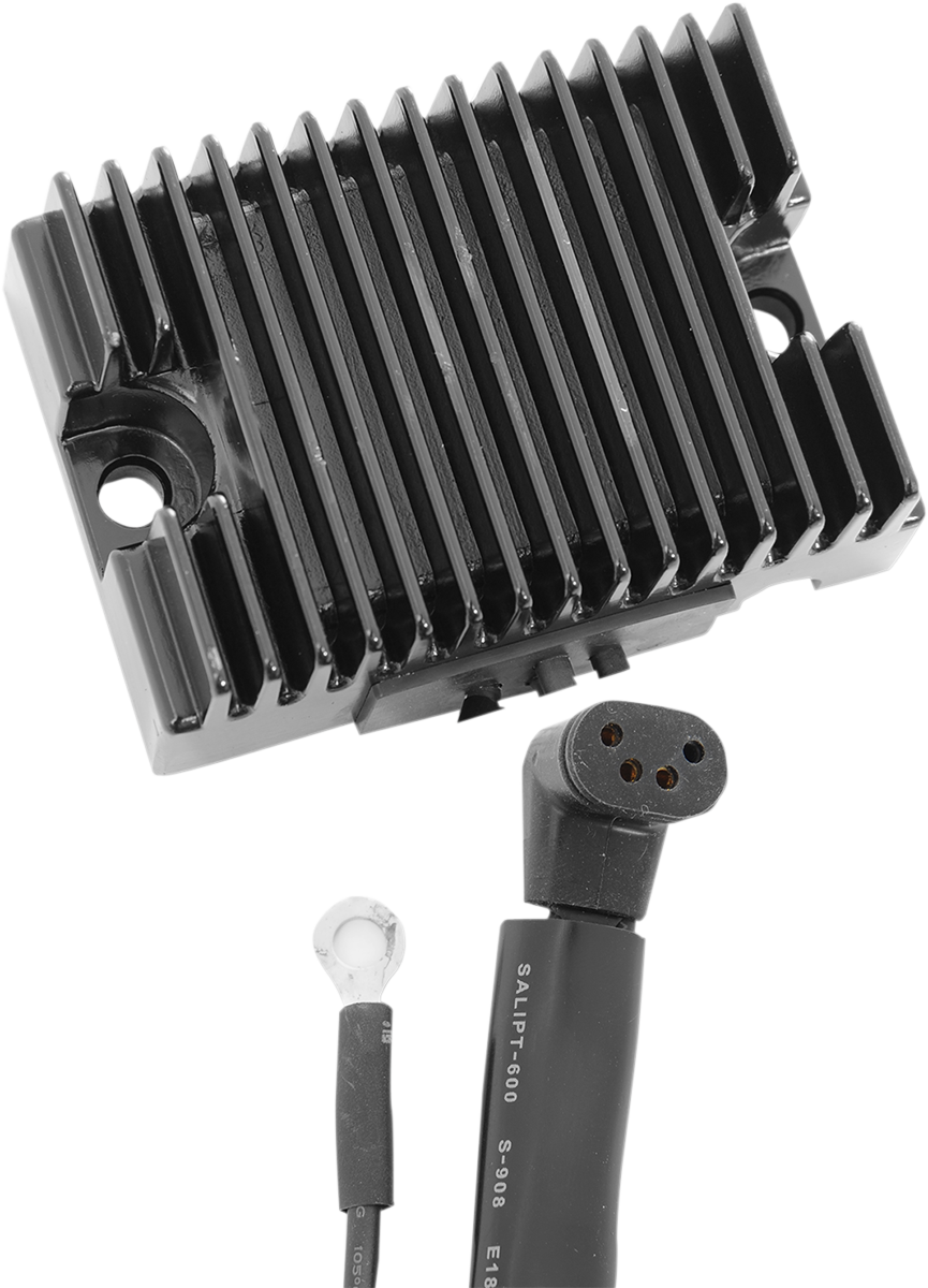 Black regulator for 1970-1975 Harley Davidson Big Twin by Drag Specialties, part number 74510-70BK, shown in the image.