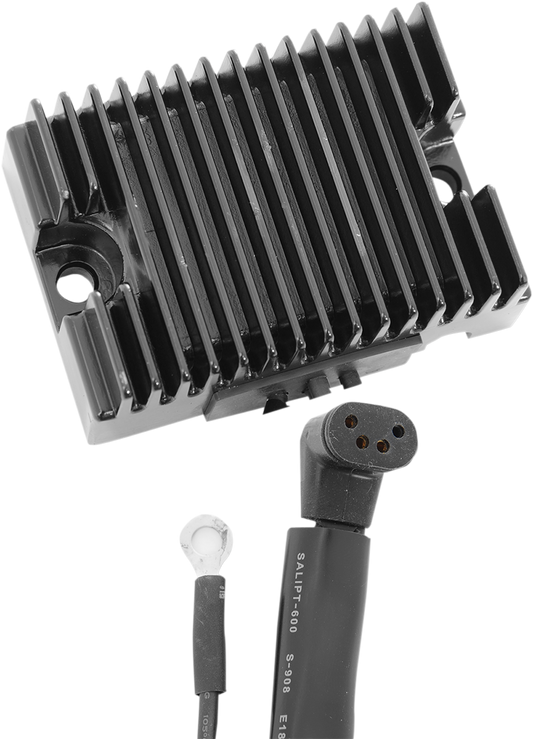 Black regulator for 1970-1975 Harley Davidson Big Twin by Drag Specialties, part number 74510-70BK, shown in the image.