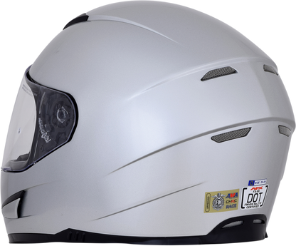Silver AFX FX-99 motorcycle helmet in XL size, featuring a sleek design with clear visor and ventilation details.