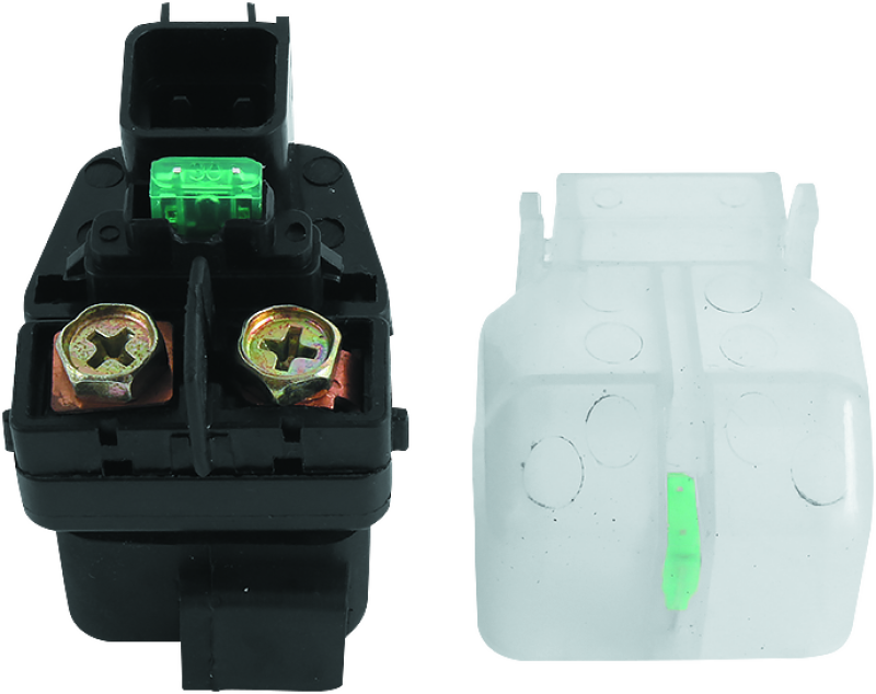 QuadBoss starter solenoid and relay for Suzuki KingQuad 4x4, compatible with models 2007-2014, showing the electrical component.