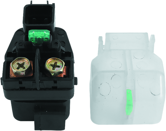 QuadBoss starter solenoid and relay for Suzuki KingQuad 4x4, compatible with models 2007-2014, showing the electrical component.