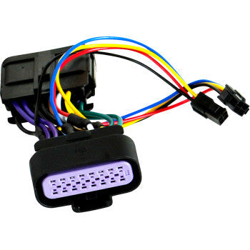 Bill's Exhausts SHOW CHROME Wire Harness for Spyder 2018-2024, automotive wiring harness with connectors and wiring components.