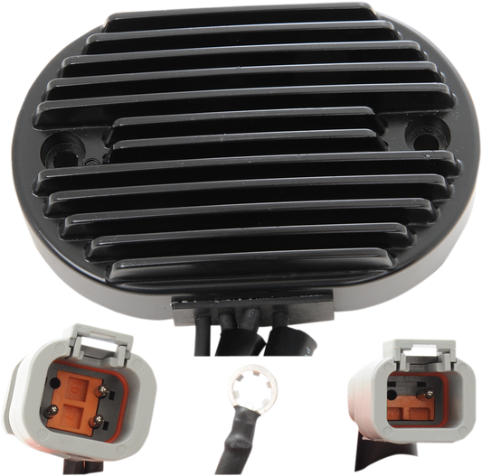 DRAG SPECIALTIES 74540-07 voltage regulator for 2007 FX and FLST motorcycles, mounted on the bike's electrical system