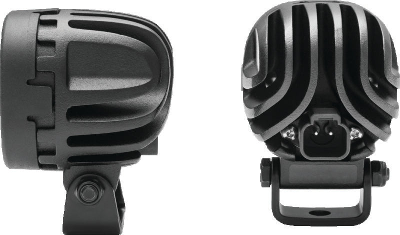 Kuryakyn Lodestar 750L Flood Beam High-Output Driving Lights for powersports vehicles, showing the bright LED light with mounting brackets.