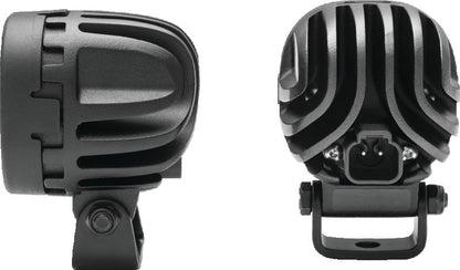 Kuryakyn Lodestar 750L Flood Beam High-Output Driving Lights for powersports vehicles, showing the bright LED light with mounting brackets.