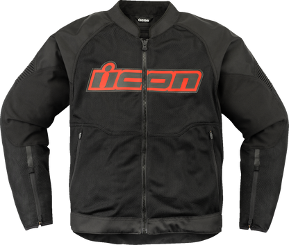 Bill's Exhausts ICON Overlord3 Mesh Jacket Slayer 2XL, black motorcycle jacket with mesh panels and protective features.