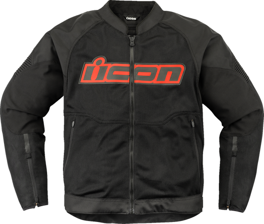 Bill's Exhausts ICON Overlord3 Mesh™ Jacket Slayer 2XL, black lightweight motorcycle jacket with mesh panels and durable fabric.
