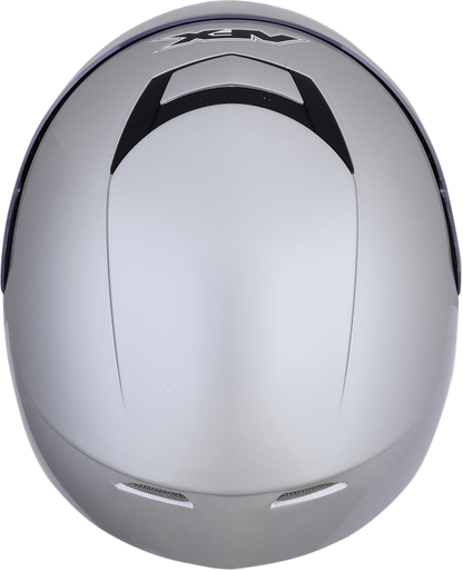 Silver AFX FX-99 helmet in 2XL size, with a smooth rounded design and ventilation vents, branded by Bill's Exhausts.