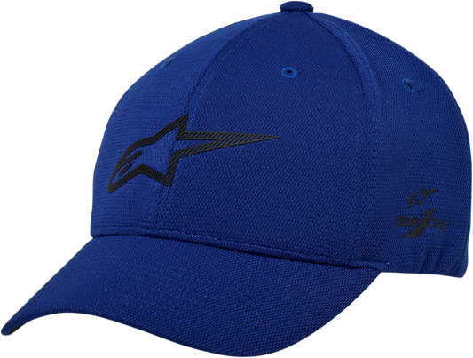 Alpinestars Ageless Velo Tech hat in royal blue, one size, with branding and breathable fabric, displayed on a plain background.