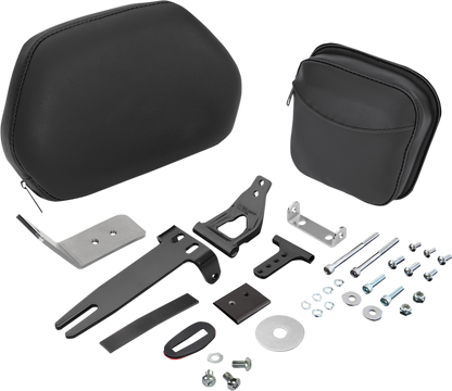 Bill's Exhausts Show Chrome Detachable Smart Mount Backrest for Can-Am engine, with chrome finish and adjustable mounting features.