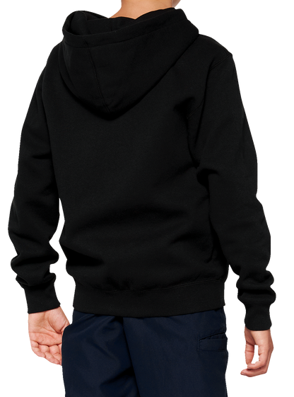 100% Youth Official Zip Hoodie - Black - XL 20033-00003 - Howling Moto