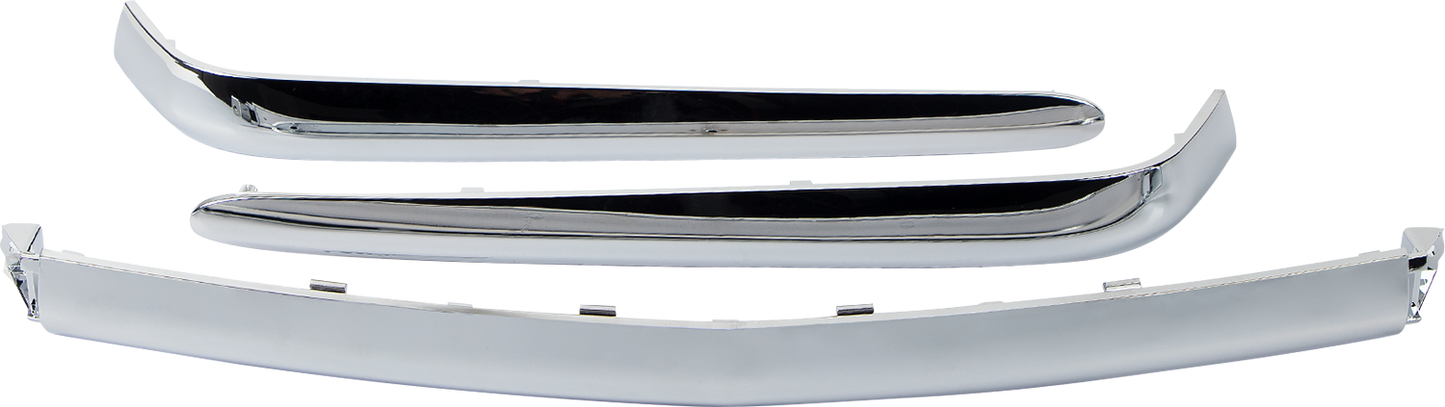 Chrome trunk molding insert for engine from Bill's Exhausts, shiny chrome finish, designed to fit SHOW CHROME Trunk Molding 52-611.
