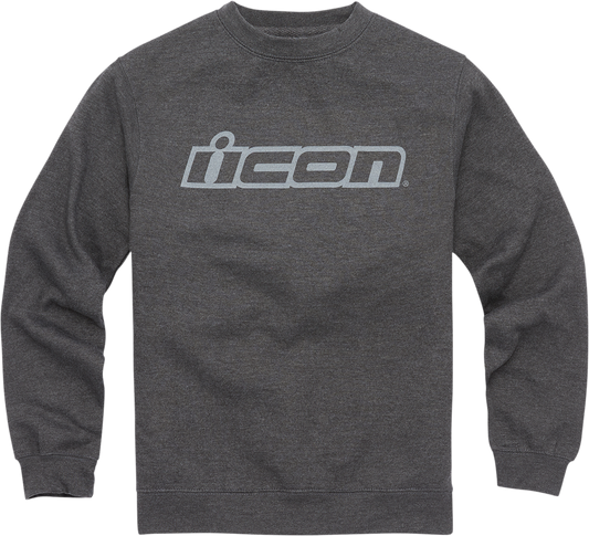 Bill's Exhausts ICON Slant™ Crewneck Sweatshirt in charcoal, small size, featuring a stylish hoodie design and branding details.