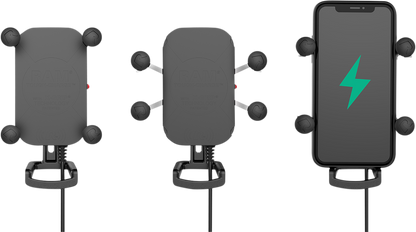 RAM MOUNTS Device Holder - Tough-Charge - Charging - Wireless - Waterproof - Hardwire Charger - U-Bolt Mount RAMB149ZAUN12WV - Howling Moto